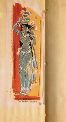 Nandalal Bose (Artist), Mother and Child- Harioura Congress Panel, 1937, Painting