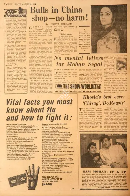 Vijaya Nadkarni (Reviewer), Bulls in Chine Shop - No Harm 1, 1969, Film Review