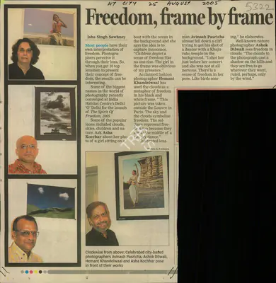 Isha Singh Sawhney (Reporter), Freedom, frame by frame, 2005, Newspaper Clipping