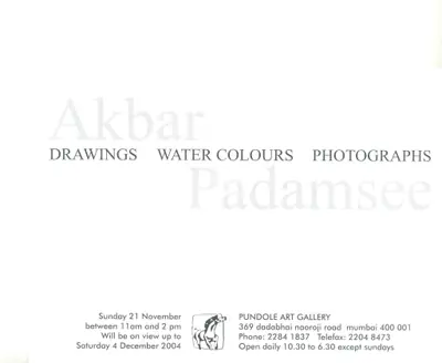 Akbar Padamsee (Artist), Akbar Padamsee, 2004, Solo Exhibition Invitation