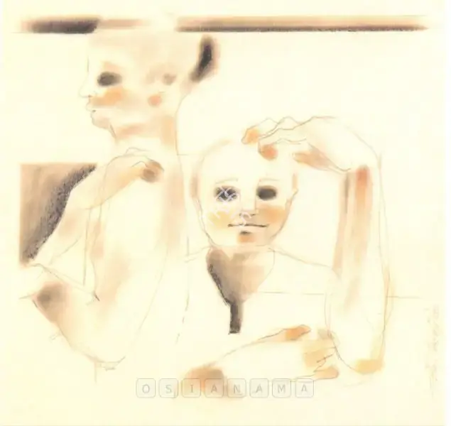 C. Vijayan Seth (Artist), Two Figures, Drawing