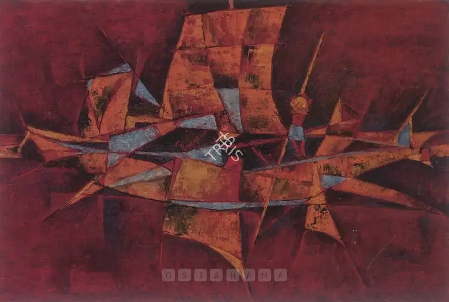 A.A. Almelkar (Artist), Fishing Boat, Painting