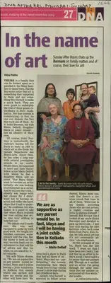 Vidya Prabhu (Reporter), In the name of art, 2007, Newspaper Clipping
