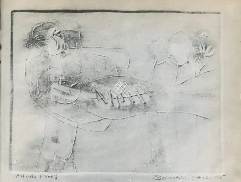 Somnath Hore (Artist), Untitled, 1965, Painting