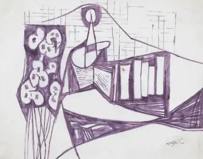 Ramkumar (Artist), Untitled, 1955, Drawing
