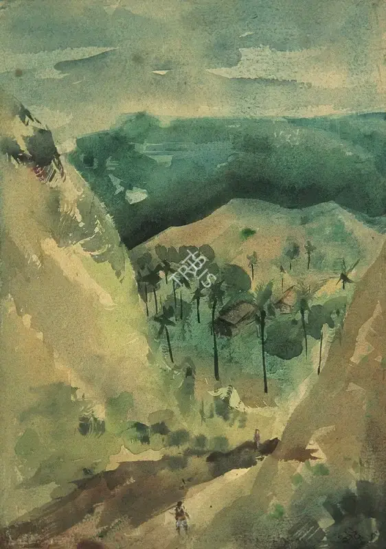 N.S. Bendre (Artist), Landscape, 1949, Painting