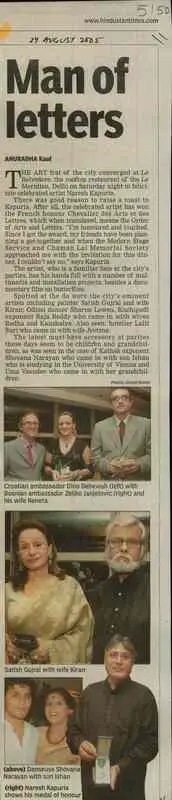 Anuradha Kaul (Reporter), Man of Letters, 2005, Newspaper Clipping