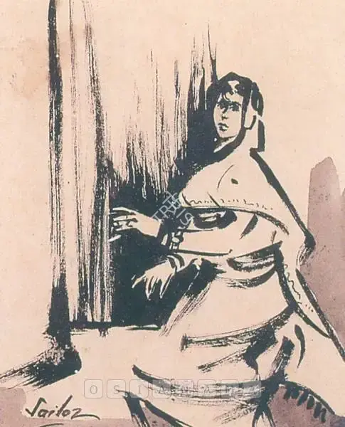 Sailoz Mookherjea (Artist), Begum, Painting