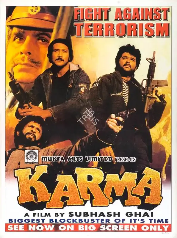 Subhash Ghai (Producer), Karma, 1986, Full Sheet Poster