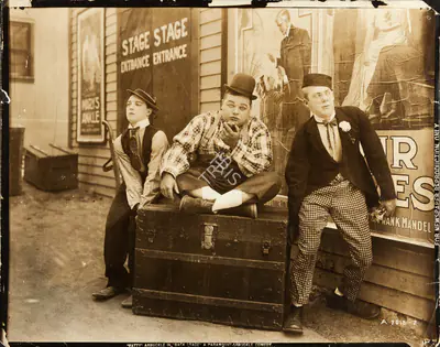 Roscoe Fatty Arbuckle (Director), Backstage, 1919, Photographic Still