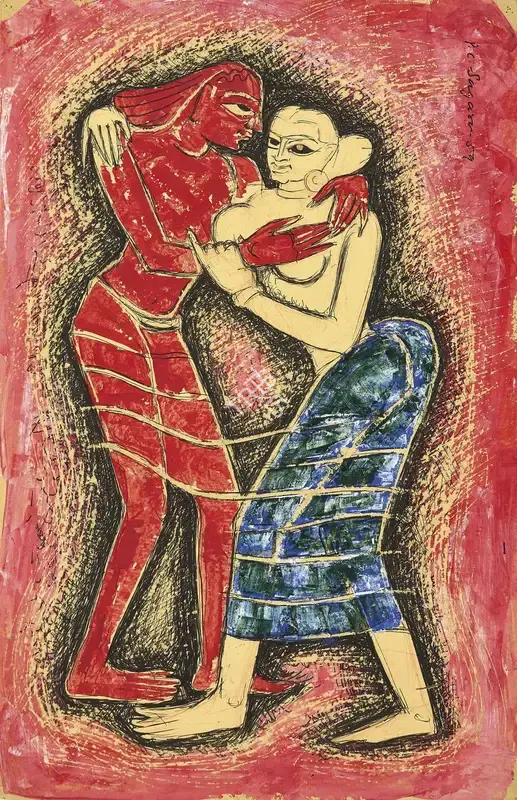 Piraji Sagara (Artist), Untitled(Couple), 1959, Painting