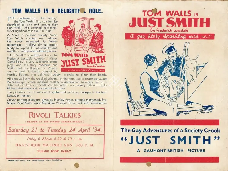 Tom Walls (Director), Just Smith, 1933, Handbill