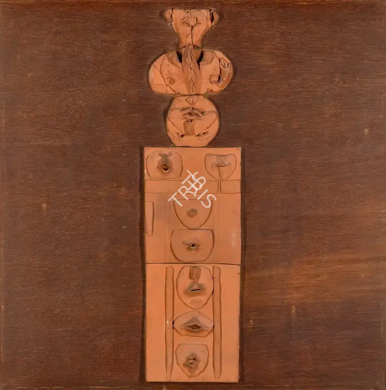 Subramanyan, K.G. (Artist). Lip Totem, 1978 | Painting, So.Lon/29.09.20, 2020 · Sotheby's