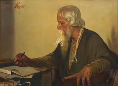 Abraham C.G.S. Amarasekara (Artist), Portrait of Tagore, 1934, Painting