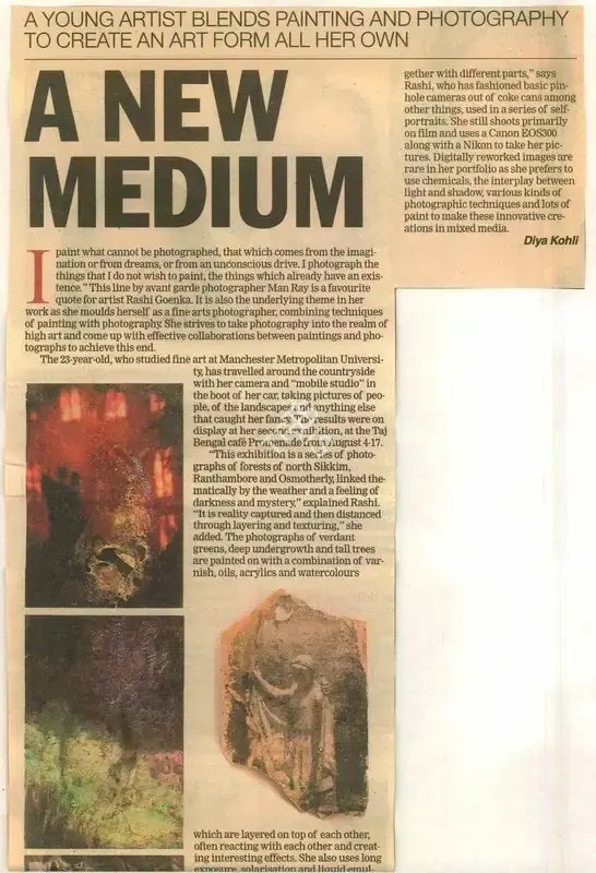Diya Kohli (Reporter), A New Medium, 2008, Newspaper Clipping