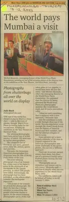 Shailesh Mule (Reporter), The World Pays Mumbai a Visit, 2003, Newspaper Clipping