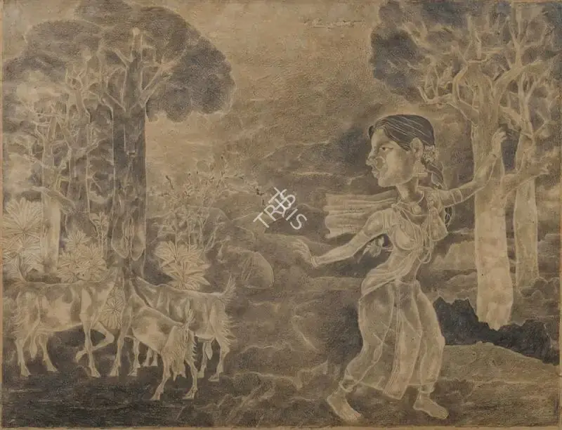 Goud, K. Laxma (Artist). Untitled, 1989 | Drawing, Sa.Onl/29.06.23, 2023 · Saffronart