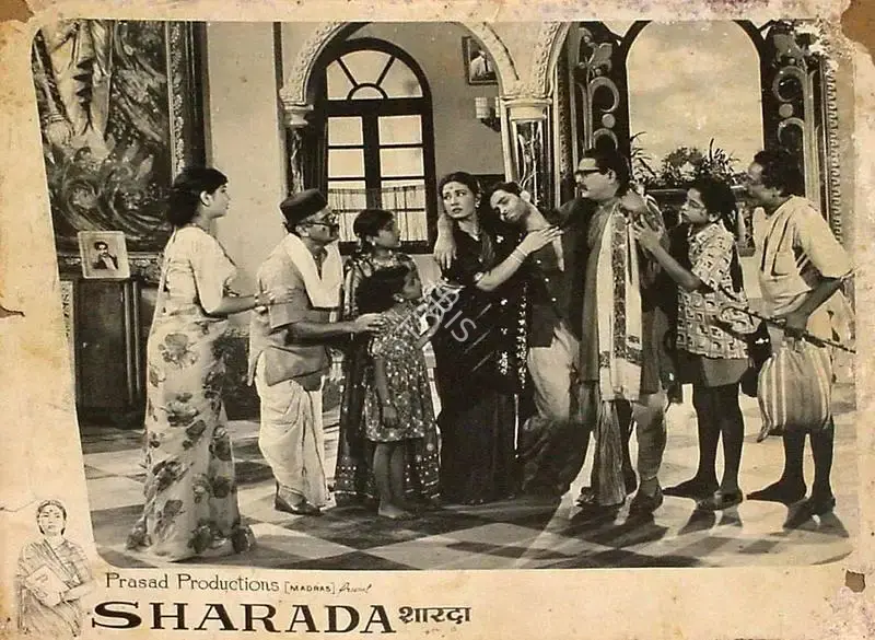 M.W Mukadam (Cinematographer), Sharda, 1957, Lobby Card