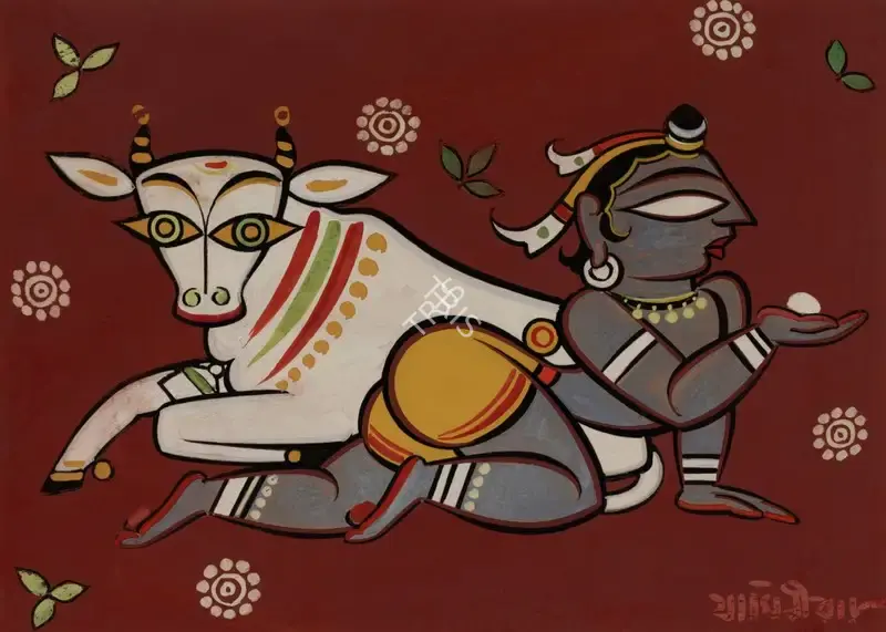 Jamini Roy (Artist), Balakrishna, 1951, Painting