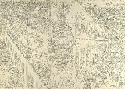 Shailesh Patel (Artist), Mahoram -Tajiya, 2005, Drawing