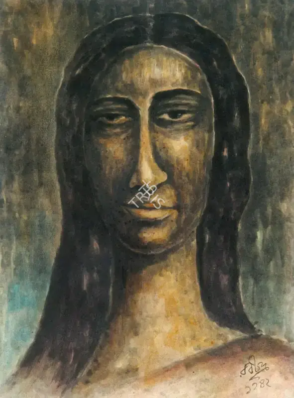Rabindranath Tagore (Artist), Face Of A Lady, Painting