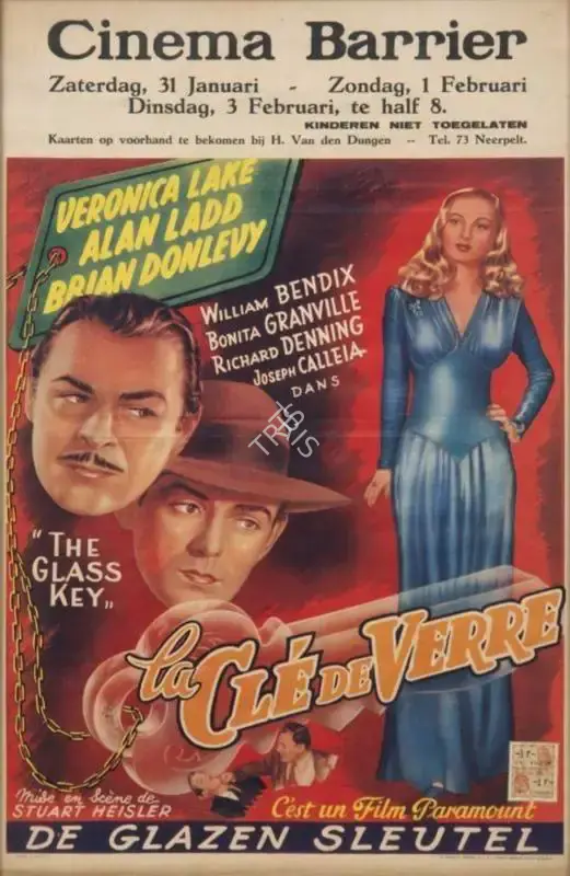 Fred Kohlmar (Producer), The Glass Key, 1942, Window Card