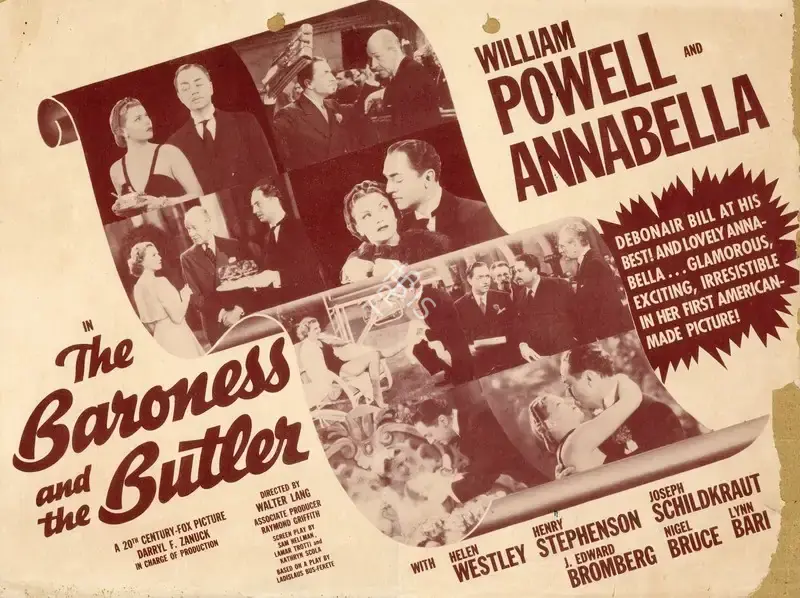 Walter Lang (Director), The Baroness And The Butler, 1938, Handbill