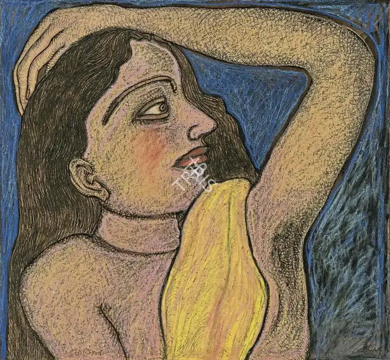 Jogen Chowdhury (Artist), She, 1991, Painting