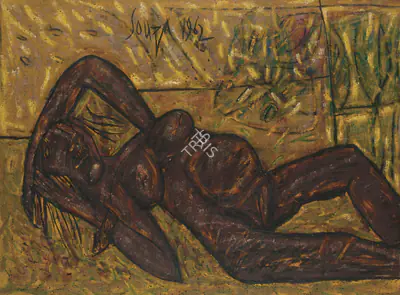 F.N. Souza (Artist), Nude, 1962, Painting