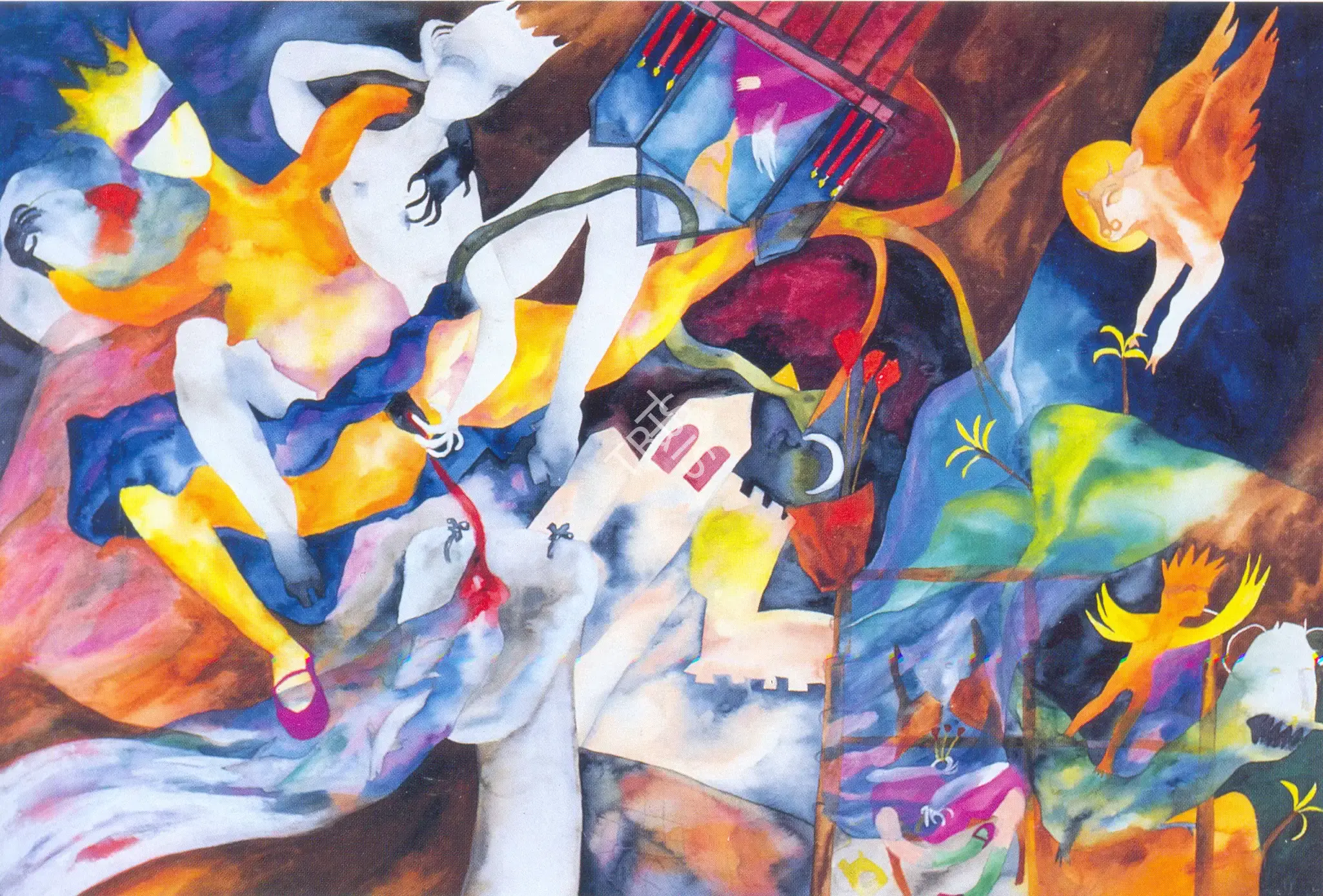 Rodwittiya, Rekha (Artist). Forty Days-Forty Nights, 1984 | Painting, So.NeY/03.04.96, 1984