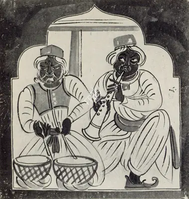 Nandalal Bose (Artist), Shahnaiwala- Haripura Congress Panel, 1937, Painting