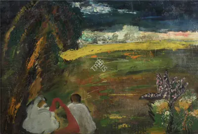 Sailoz Mookherjea (Artist), Untitled (Landscape), Painting