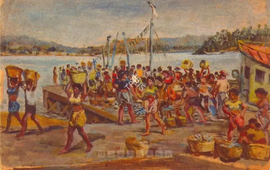 Rabin Haldar (Artist), On The Quay, Painting