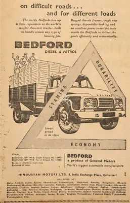 Hindustan Motors (Advertiser), Bedford, 1959, Advertisement