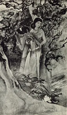 Nandalal Bose (Artist), Grief of Uma, 1921, Painting