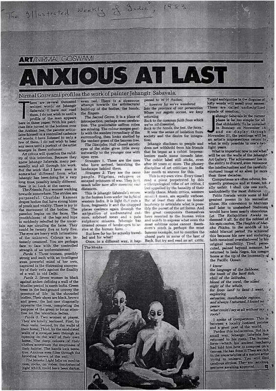 Nirmal Goswami (Writer), Anxious at last, 1983, Newspaper Clipping