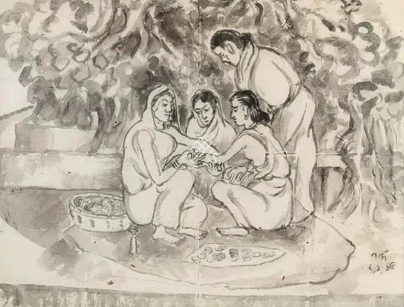 Bose, Nandalal (Artist). Untitled, 1945 | Painting, 2017 · Saffronart