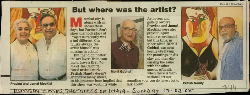 But Where was the Artist?, 2008, Newspaper Clipping