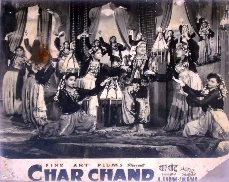 F.M. Khan (Producer), Char Chand, 1953, Lobby Card
