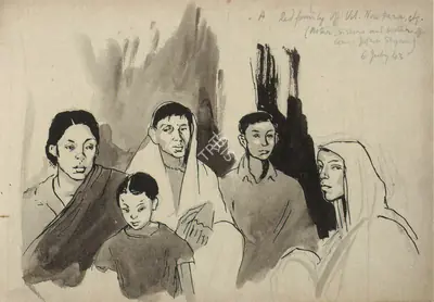 Chittaprosad (Artist), Drawing from a sketchbook, 1943, Drawing