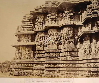 Andrew Charles Brisbane Neill (Photographer), Hullabeed. The Great Temple. South-west Front of Northern Vimana, 1856, Antiquarian Photograph