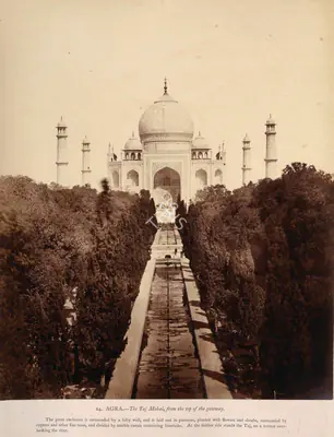 Eugene Clutterbuck Impey (Photographer), Agra- The Taj Mahal from the top of the gateway, 1861, Antiquarian Photograph