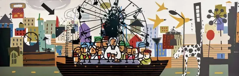 Kishore Shinde (Artist), Untitled (The Last Supper), Painting