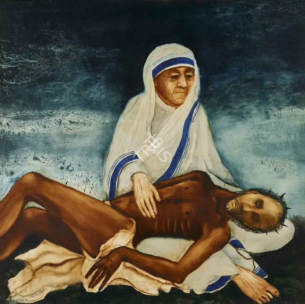 Anjolie Ela Menon (Artist), Pieta, 1996, Painting