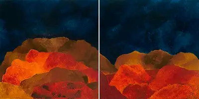 Padamsee, Akbar (Artist). Mirror Image, 2003 | Painting, Pu.Mum/21.04.16, 2016 · Pundole