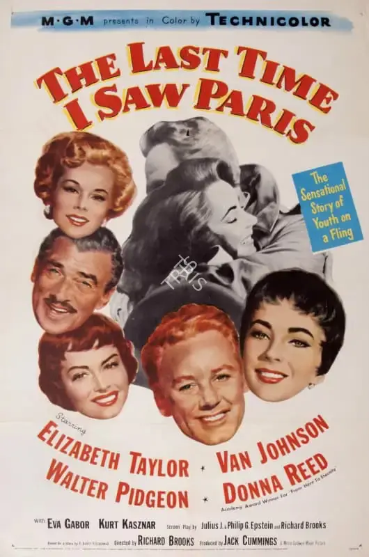 Jack Cummings (Producer), The Last Time I Saw Paris, 1954, Poster