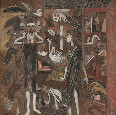 Subramanyan, K.G. (Artist). The Visitor, 1994 | Painting, AG.Mum/22.12.18, 2018 · Asta Guru