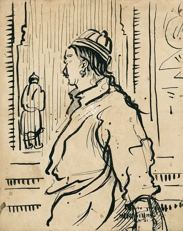 Sailoz Mookherjea (Artist), Untitled, 1931, Drawing