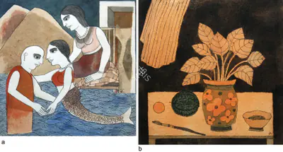 Badri Narayan (Artist), The Encounter, 1998, Painting