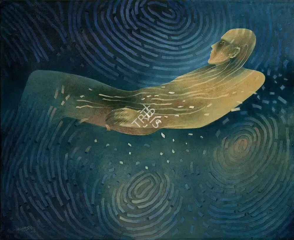 Khosa, K. (Artist). As If by Magnet Dawn (Elated) After Meditation, 2007 | Painting, AG.Onl/12.12.23, 2023 · Asta Guru